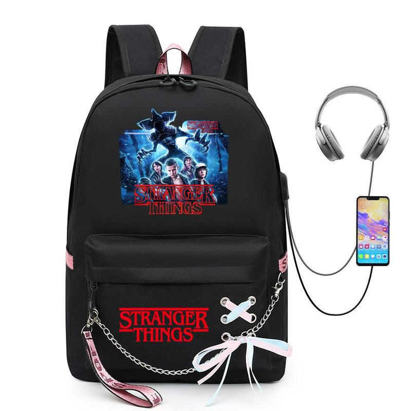 Stranger Things Student Backpack USB Charging Backpack KTB