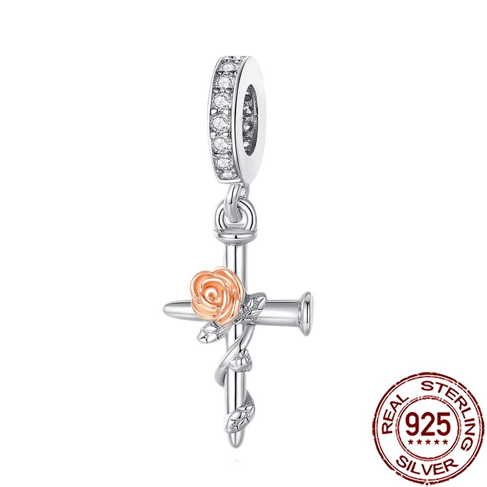 New Charms Copper Dream Catcher Cross Clover Angle Wing Heart Beads Fit Origina Bracelet Necklace Diy Jewelry