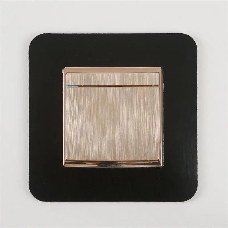 

1PC Modern Simple Anti-Dirty Buckle Type Non-Adhesive Dustproof Switch Protective Cover Outlet Wall Sticker Aluminum Socket Fram 1pc