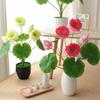 Green Plants Simulation Candock Realistic Fake Flowers Silk Lotus Flower  Home Living Room Decor