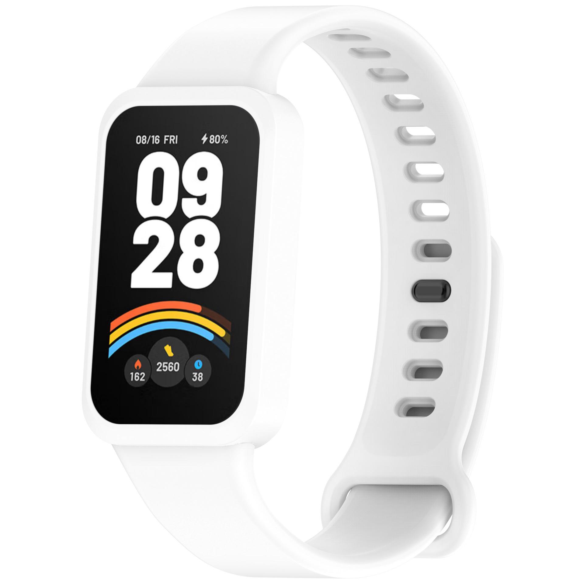 

М який силіконовий ремінець для Xiaomi Mi Band 9 Active Спортивний змінний браслет з рамкою-чохлом для Mi Band 9active Ремінець Correa for Mi Band 9 Active білий