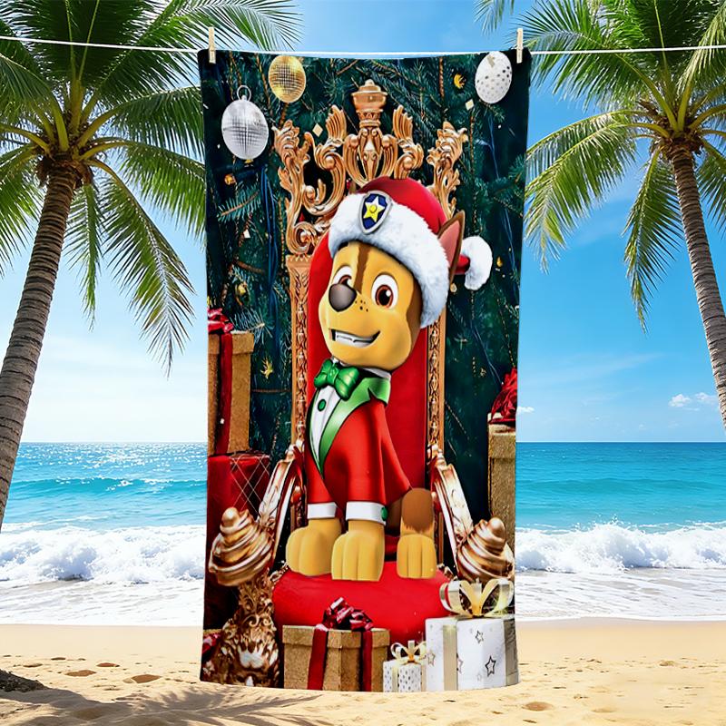 1Pc Christmas Dog Beach Towel Quick Dry Multiuse For Beach Pool Gym Yoga Home Travel Christmas Halloween Xmas Gift S1360