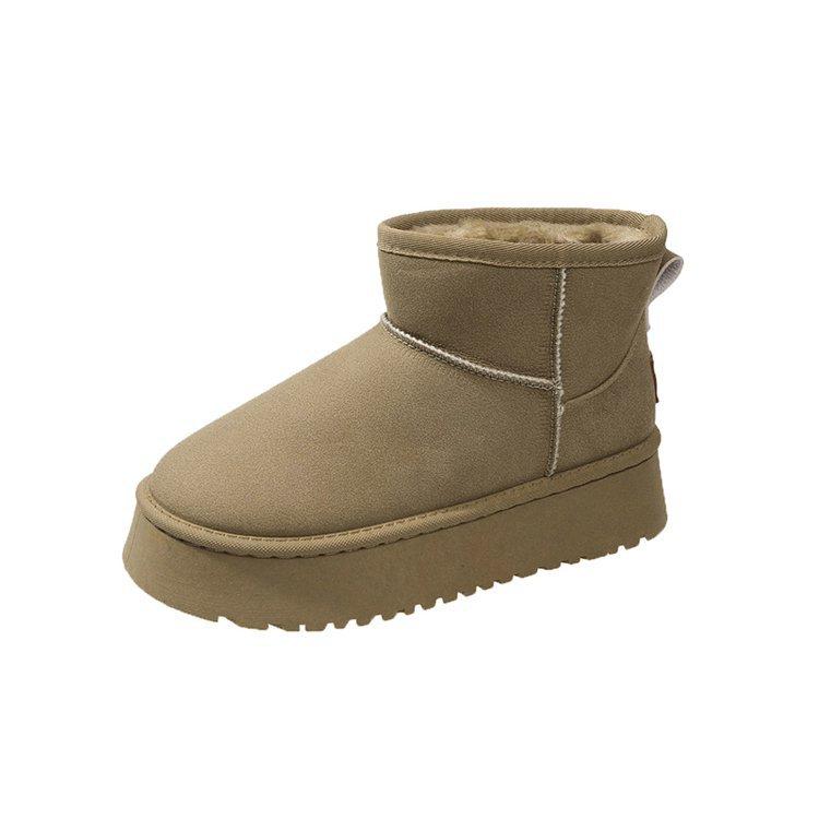 

Новые осенние и зимние хлопковые туфли для женщин, теплые, модные, универсальные, с толстой подошвой, матовой поверхностью, с плюшем и толстыми зимними сапогами 40 дубильная кора