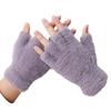 Plush Half-Finger Nylon Mink Velvet Gloves for Men & Women - Warm & Thick for Autumn and Winter
