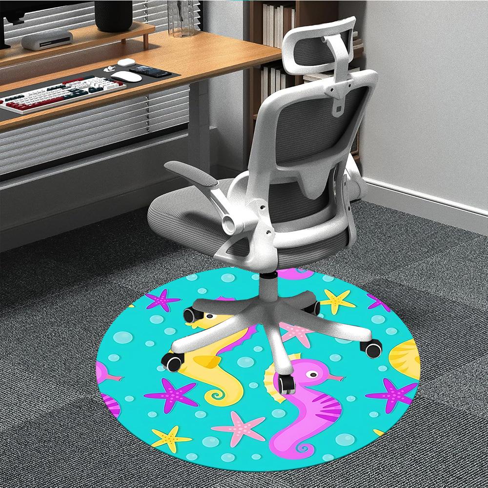 

1pc Seahorse Ocean Chair Carpet for Office, Perfect for Office, Holiday Party Decoration Choice yy260314071 80cm by 80cm