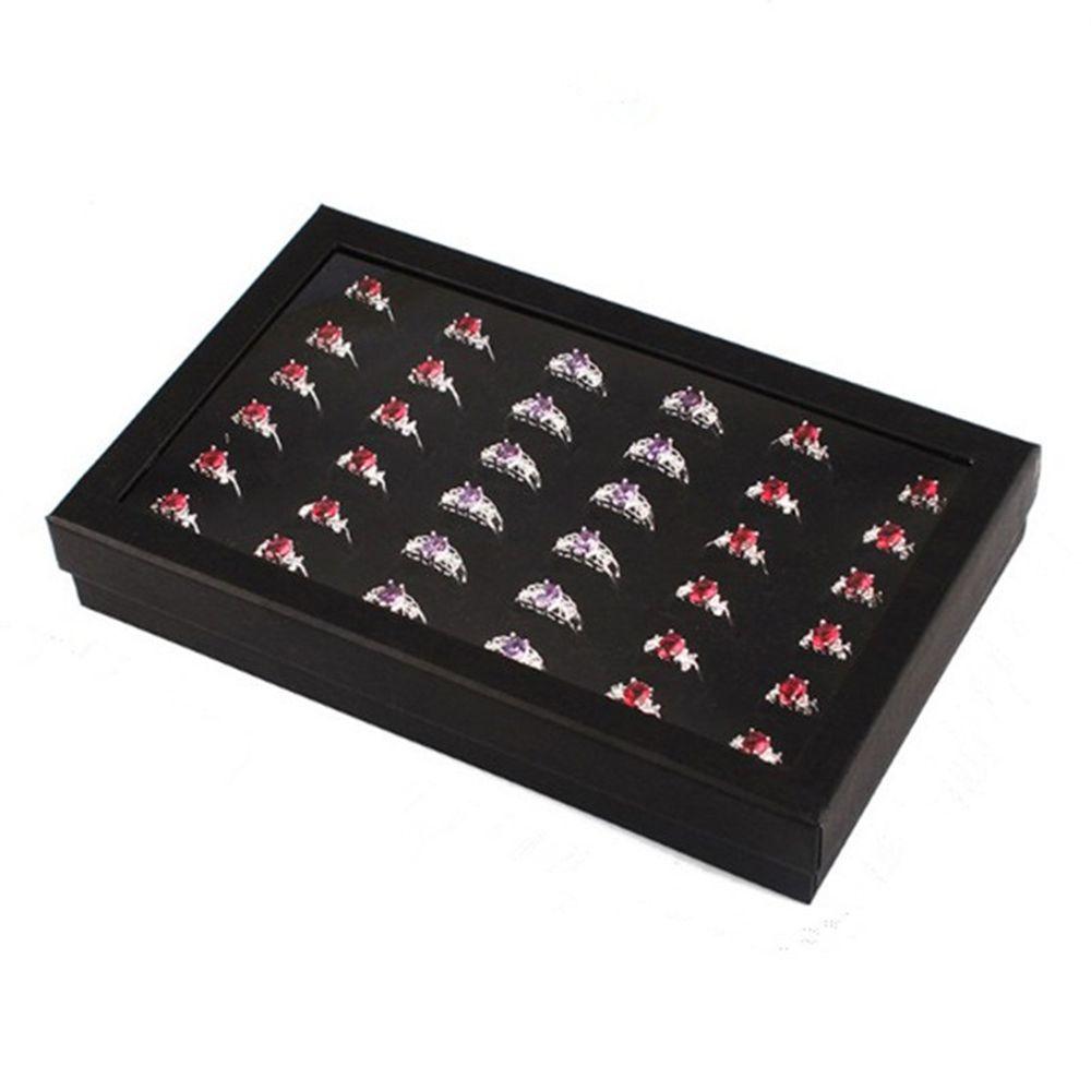Portable Ring Ear Stud Jewelry Packaging Box 36 Slots Jewelry Organizer Holder Ring Storage Case