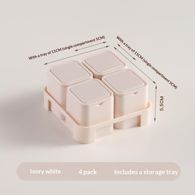 Food Grade Baby Food Storage Containers 4 Grids with Lids Tray Design for Baby Homemade Food Freezing Use