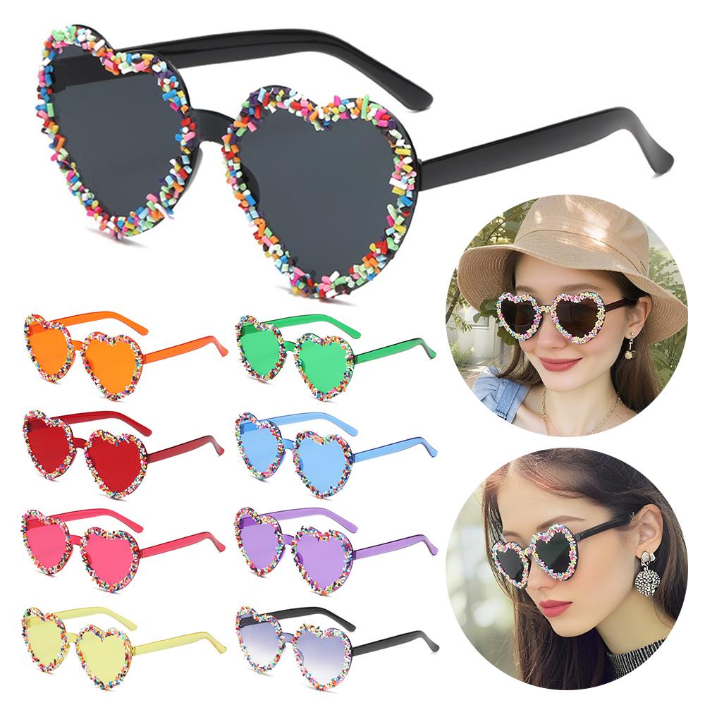 Y2K Luxury Vintage Sunglasses Heart Shape Candy Color Punk Sunglasses Love Heart Sunglasses Party Eye Spectacles