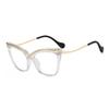 Retro Fashion X Cat Eye Metal Large Frame Flat Light Glasses Frame Plain Artifact Small Fragrance Anti-Blue Light