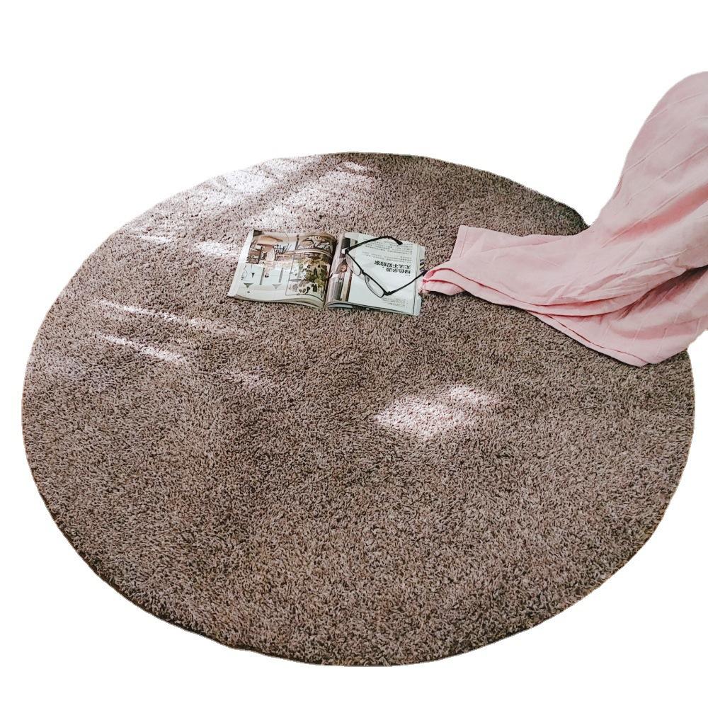 Round Carpet, Two Tone Short Plush Carpet, Living Room Coffee Table Carpet, Bedroom Bedside Mat, Hanging Basket Mat