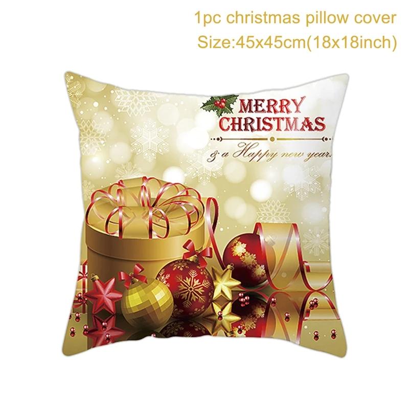 Christmas Cushion Cover Merry Christmas Decorations for Home 2026 Christmas Ornament Navidad Noel Xmas Gifts Happy New Year 2026