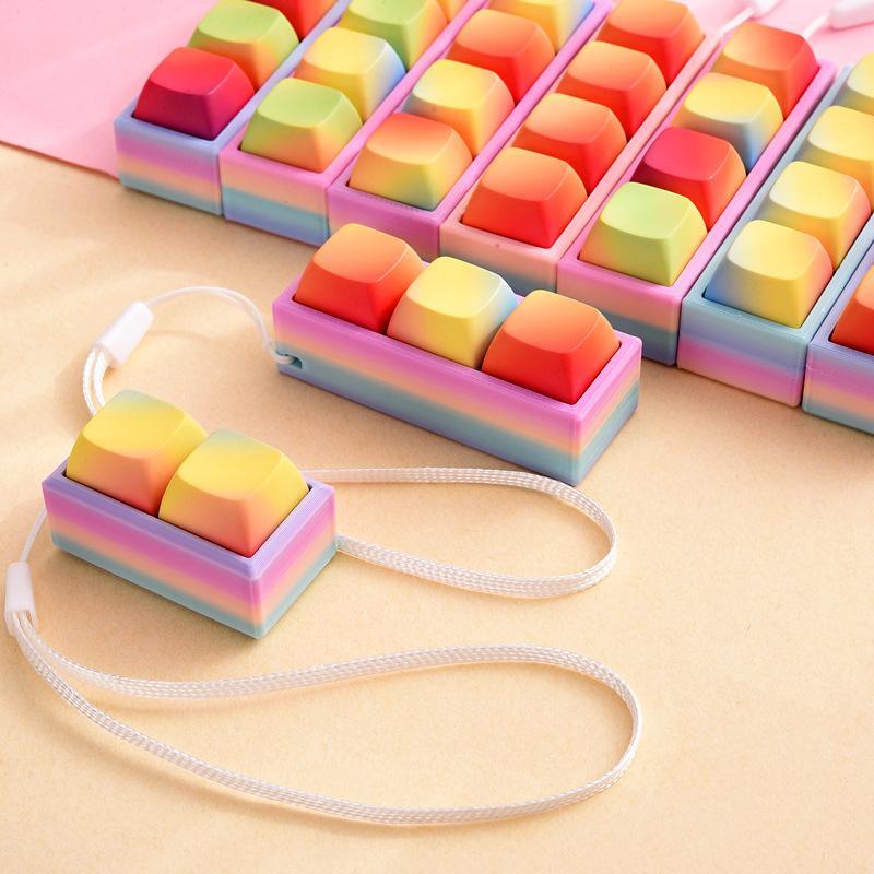 Portable Small Size Stress Relief Toy with Button Lanyard Pocket Fidget Toy for Anxiety Alleviation Commute Daily Use