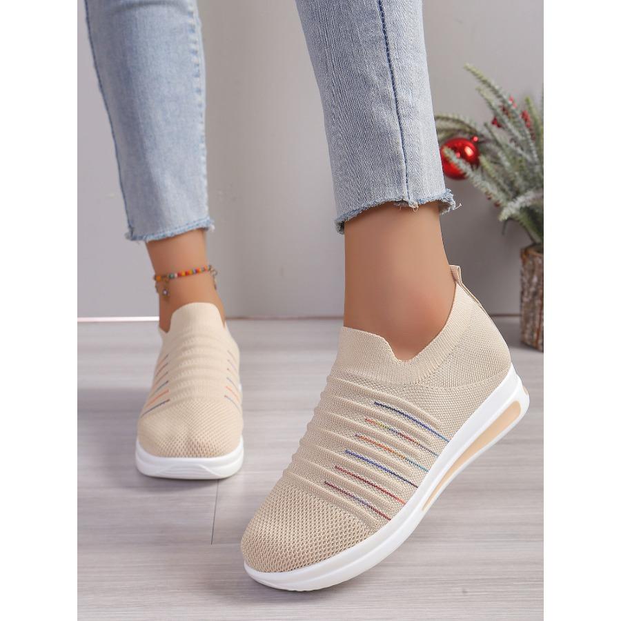 2025 Fall New Arrival Women's Chunky Sole Platform Sneakers - Sporty Knit Casual Shoes
