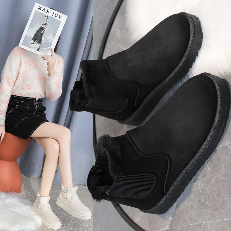2025 Fleece-Lined Plus Size Women's Winter Slip-On Ankle Snow Boots