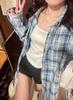 Plaid shirt women's spring and autumn new design sense niche outer wear sunscreen shirt high sense long sleeve top coat