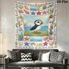 Puffin Rock Wall Hanging Printed Fabric Blanket Decorative Tapestries for Bedroom Living Room Home Decor
