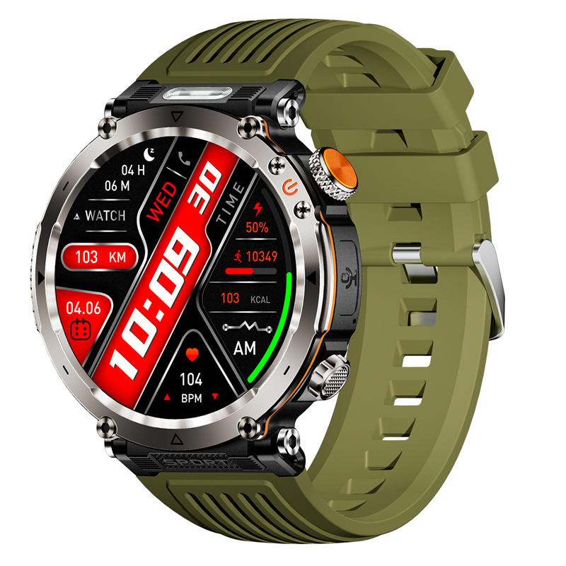 HT30 Smart Watch Bluetooth Call Men Outdoor Sports Fitness Compass Heart Rate Health Monitoring 600mAh Large Battery Smartwatch