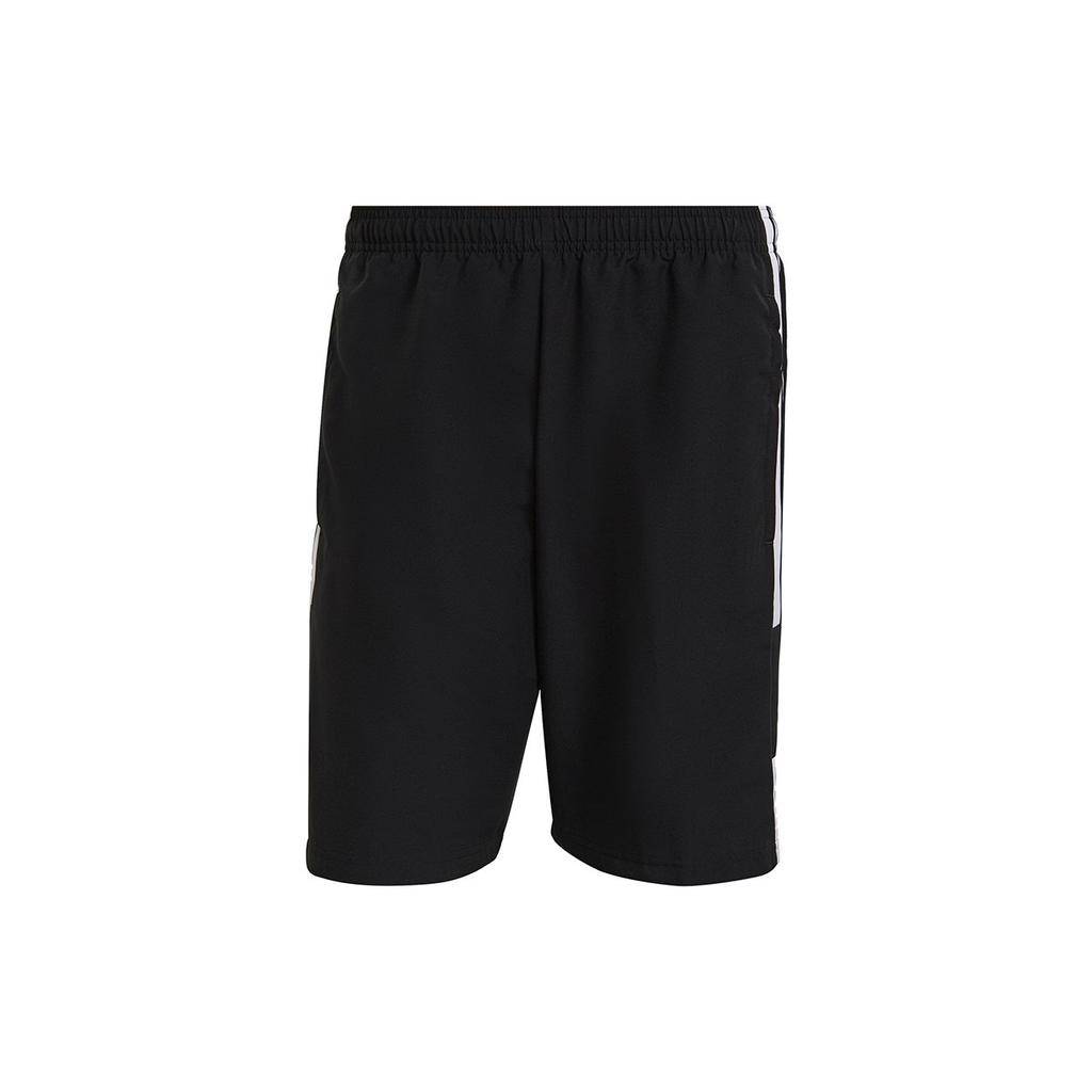 Adidas Sq21 Dt Training Striped Logo Woven Shorts Men Bottoms Black GK9557