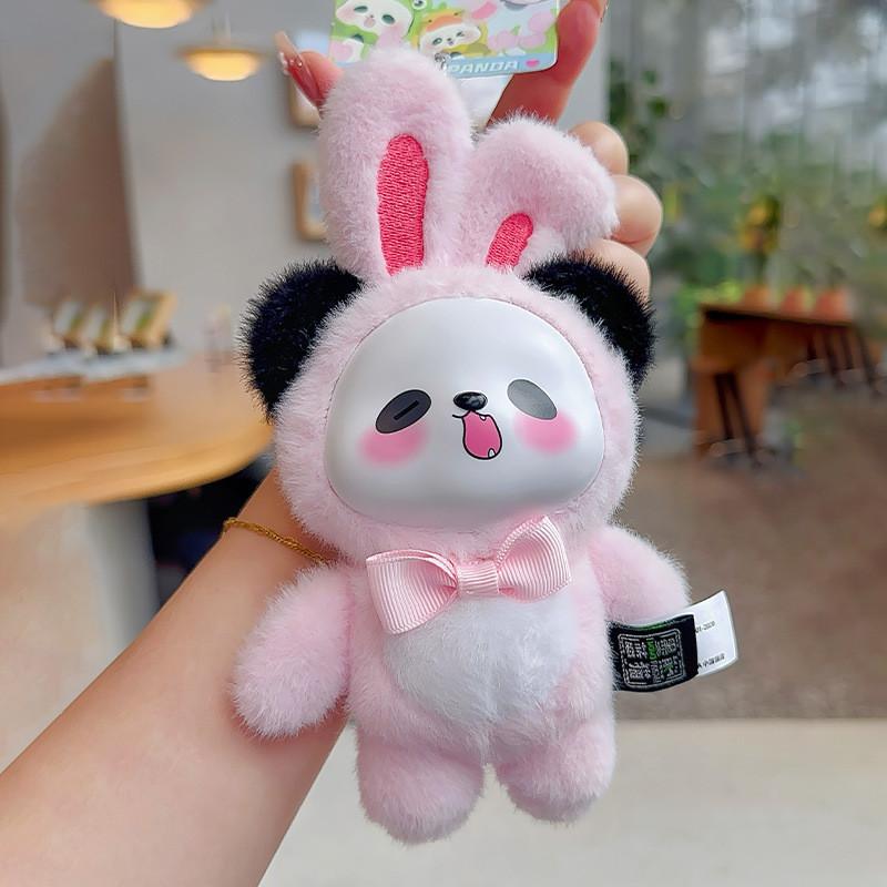 Panda Cartoon Plush Keychain With Soft Toy Pendant For Kids And Collectors Bunny
