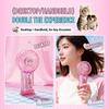 Cute Kawaii Pet Mini Fan Portable Handheld Desk Fan Transparent Cat Dog Pocket USB Rechargeable Cooling Fan for Girls Gift