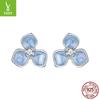 Dripping Oil Flower Stud Earrings Collection Mori Small Fresh S925 Sterling Silver Small Flower Stud Earrings