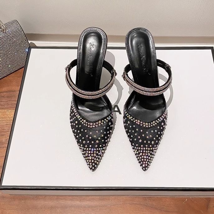 

Fashion Ladies Shoes Thin Heels Pointed Toe Women s Half Sandals Sexy Rhinestones Wholesale Comfortable and Elegant on Offer Designer 34