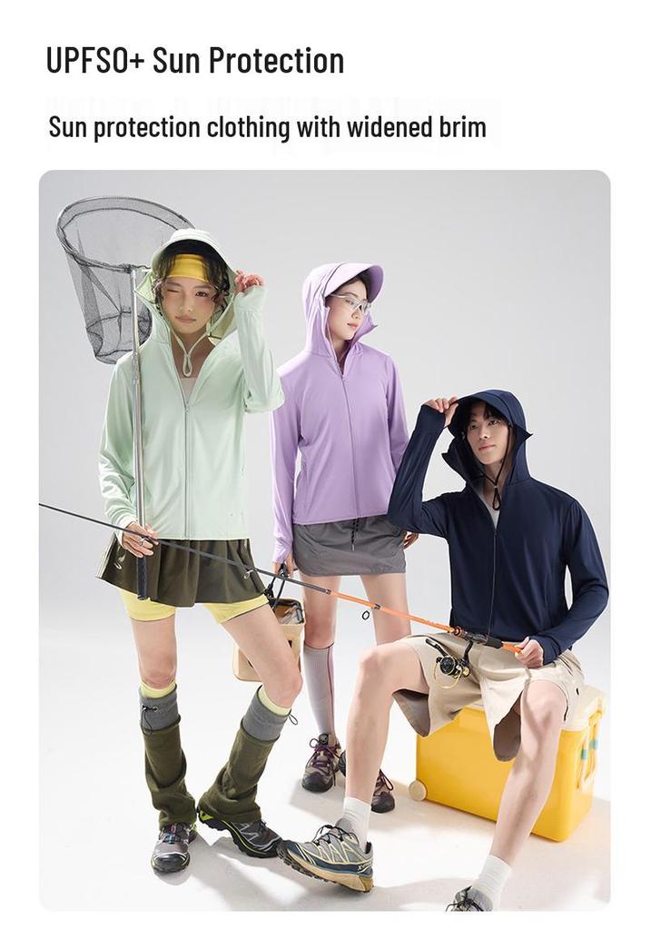 Unisex Outdoor UV Protection Clothing with Detachable Brim - UPF 50+ Breathable Summer Fishing Wear