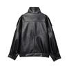 Chaquetas de Cuero para Mujer Manga Larga Botones Elásticas Abrigos Oversize Moda Otoño Invierno Streetwear