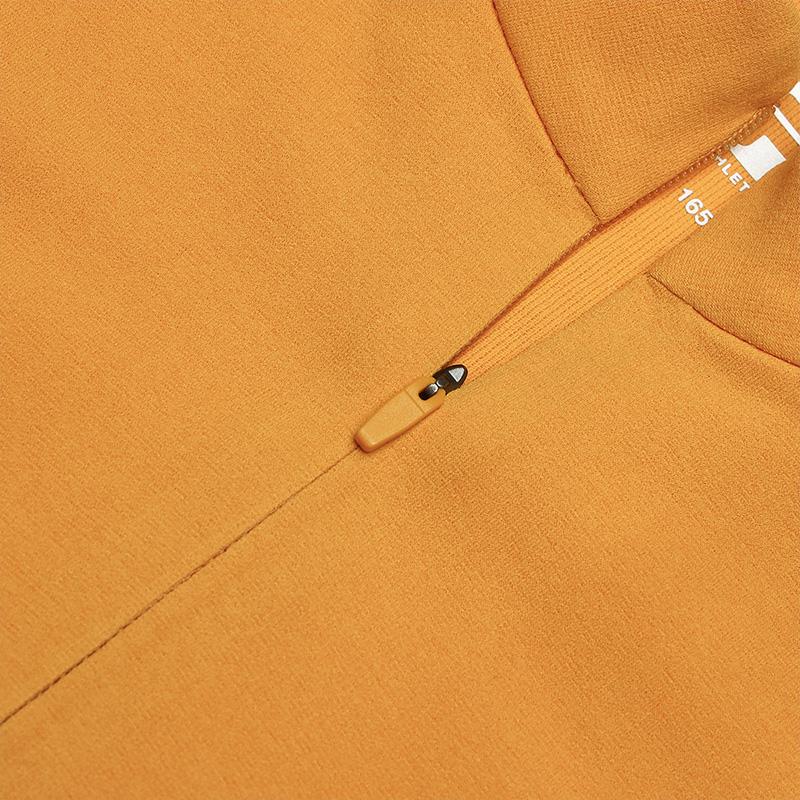 Fila Outdoor Breathable Dopamine Stand Collar Half Zip Knit Long Sleeve T-Shirt Women Tops Orange-Peel-Yellow A11W517203FYE