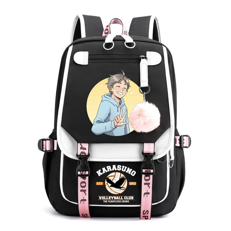 Anime volleyball teenager peripheral printing middle school student schoolbag outdoor large-capacity backpack