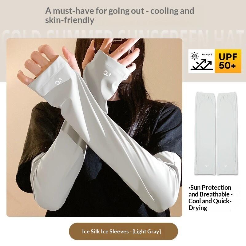 Sunscreen Cooling Ice Silk Arm Sleeves Summer Thin Sunshade Arm Sleeves Sports Cycling Driving Running Arm Cover