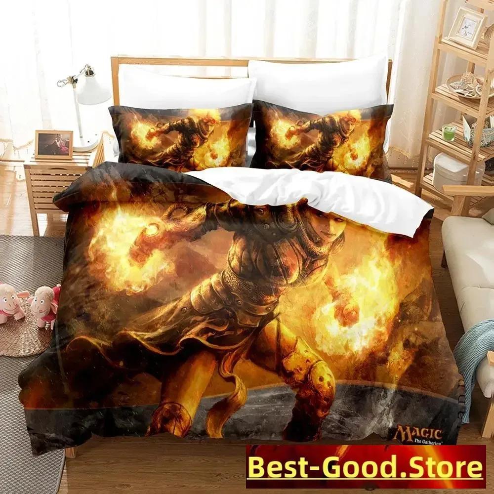 2023 M-Magic The Gathering Bedding Set Cartoon Anime Three-piece Set Adult Kid Bedroom Duvetcover Sets 3D Kawaii