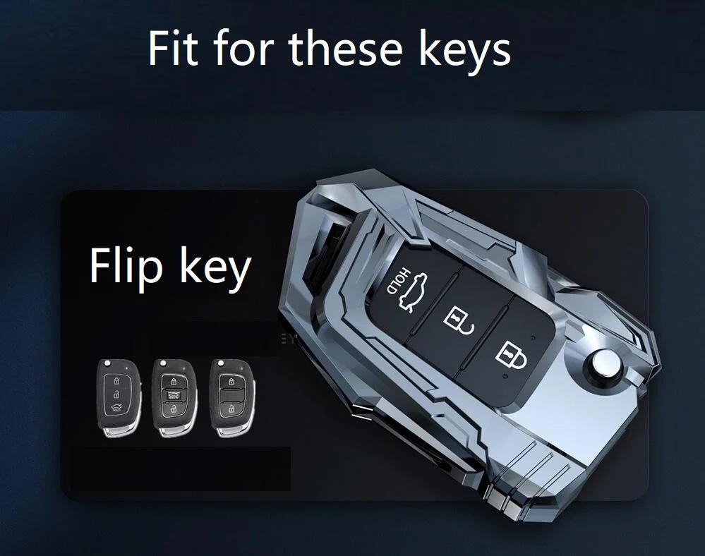 Interior Mouldings Zinc Alloy Car Remote Key Fob Case Key cover For Hyundai Tucson Creta ix25 i20 i30 HB20 Elantra Verna Sonata