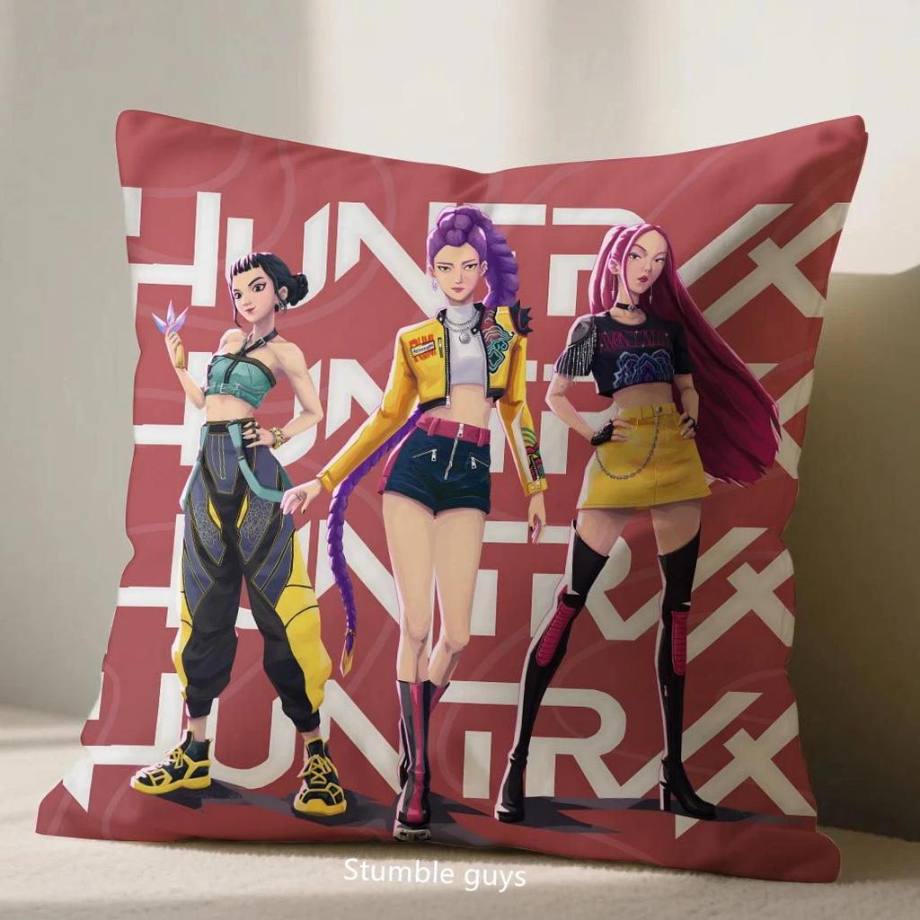 Kpop Anime 45X45cm Demon Hunters Pillowcase Sofa Cushion Cover Living Room