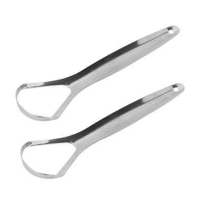 2pcs Adult Tongue Scraper Portable Reusable Stainless Steel Freshen Breath Tongue CleanerL
