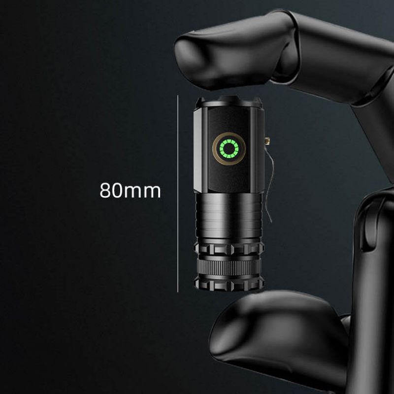 Mini-Taschenlampe, 3 LEDs, ultrastarkes Blitzlicht, tragbar, wiederaufladbar über USB, eingebauter Akku mit PenClip-Schwanzmagnet, Laterne mit großer Reichweite