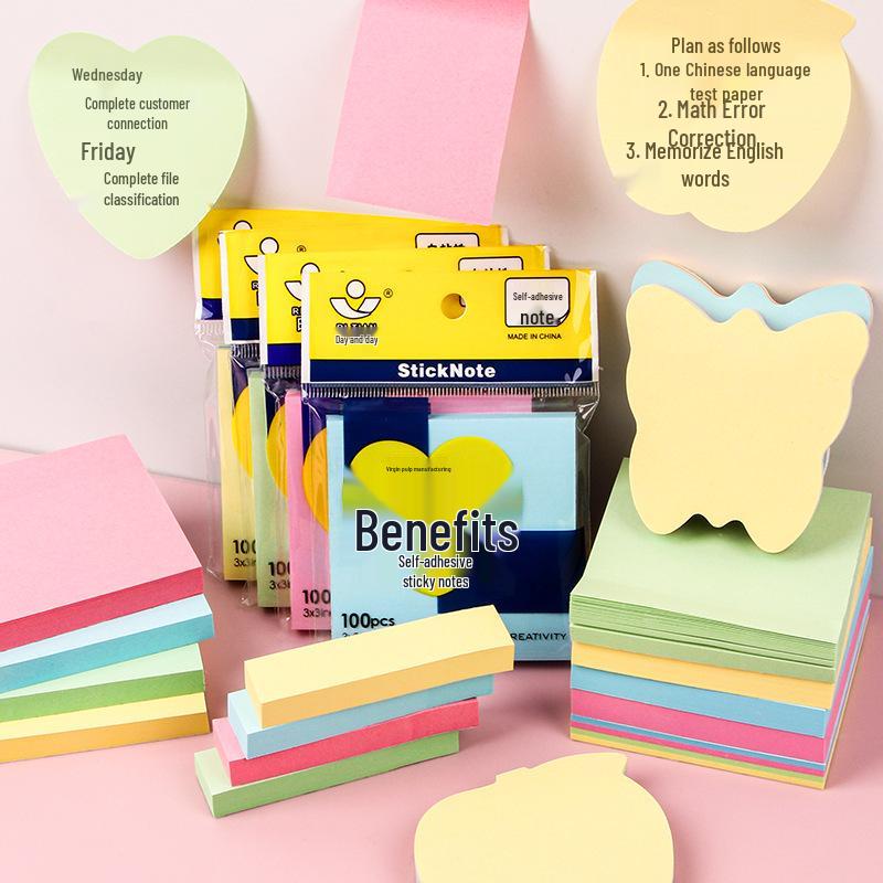 

Самоклеящиеся микро-листочки в форме сердца - Самоклеящиеся, Милые маркеры для заметок для студентов