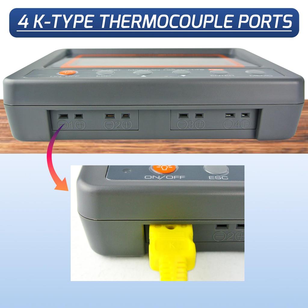 Gain Express Thermoelement-Thermometer Typ K, SD-Karte, Datenloggerfunktion mit 2 Thermoelementsonden Typ K und 8 GB SD-Karte, japanische Anleitung
