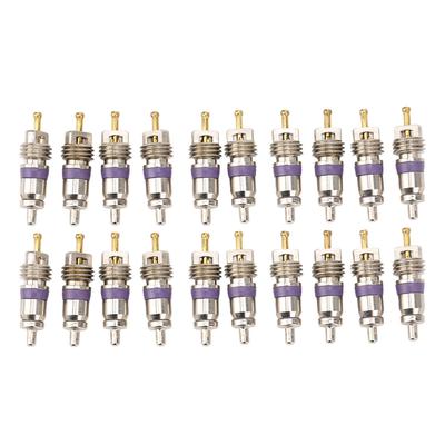 Air Conditioner Valve Stem Core Easy Installation Shockproof 26.8mm Length 20pcs Aluminum Alloy and