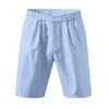 Men Summer Beach Shorts with Pockets Drawstring Elastic Waist Solid Color Versatile Casual Shorts for Daily Wear