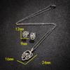 Korean Style Stainless Steel Palm Leaf Pendant & Earrings Set