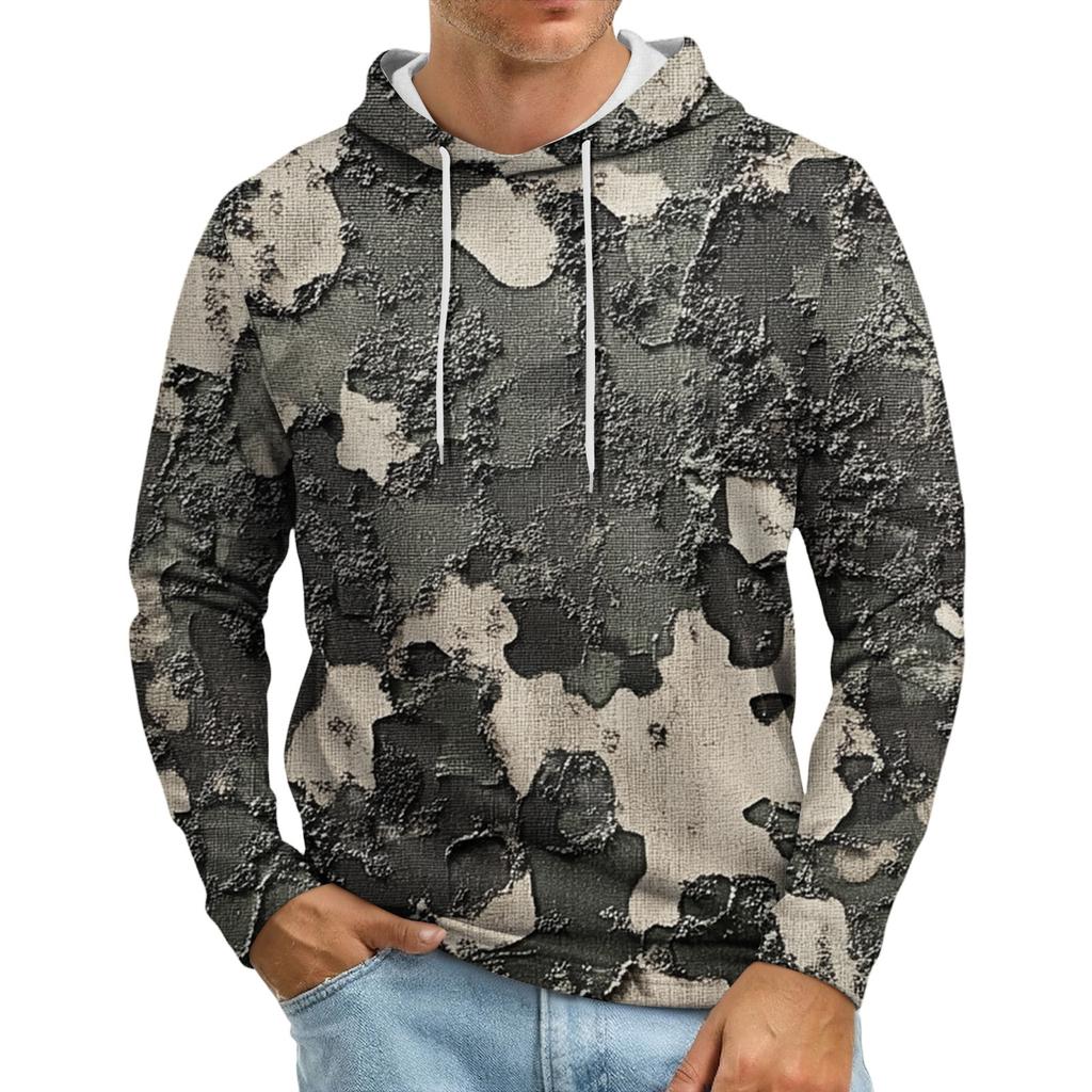 Men's Loose-fitting Casual Camouflage Print Hooded Sweatshirt