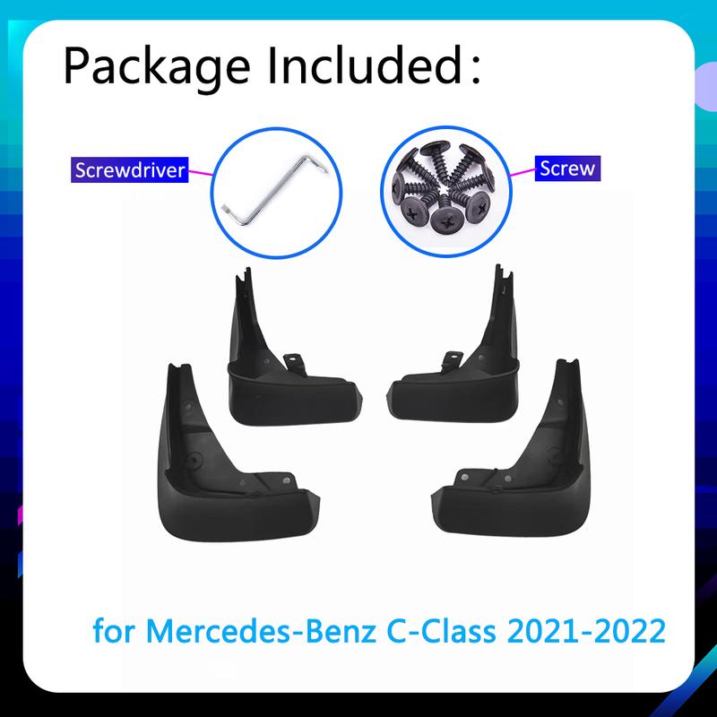 4x MudFlaps Mud Splash Front Rear Wheel Fender for Mercedes Benz C Class W206   Flare Guard Car Accessories Car-styling
