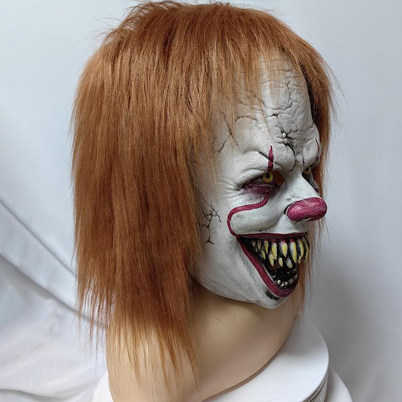 Halloween Horror Clown Pennywise New European and American Style Latex Mask with a Soul-reviving Clown Design