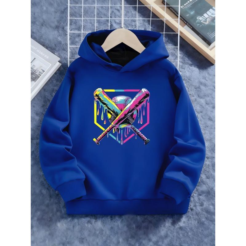 Boys' trendy printed hooded sweatshirt