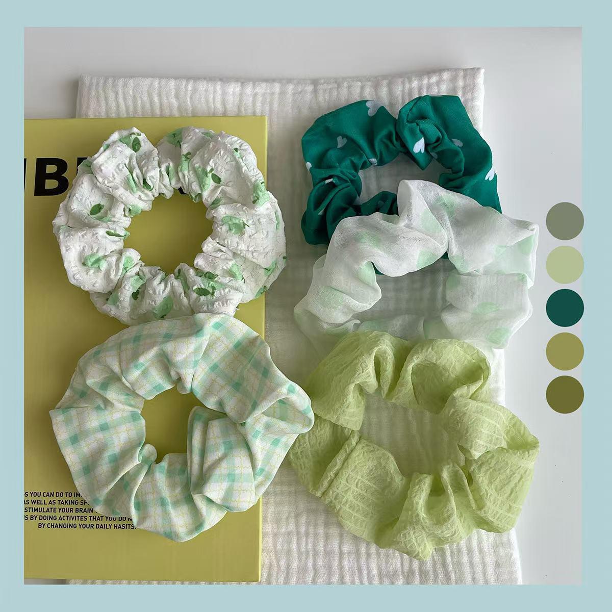 

6 шт./набор женские милые розовые в клетку с цветами персика резинки для волос в виде толстой кишки, модный и универсальный аксессуар для волос