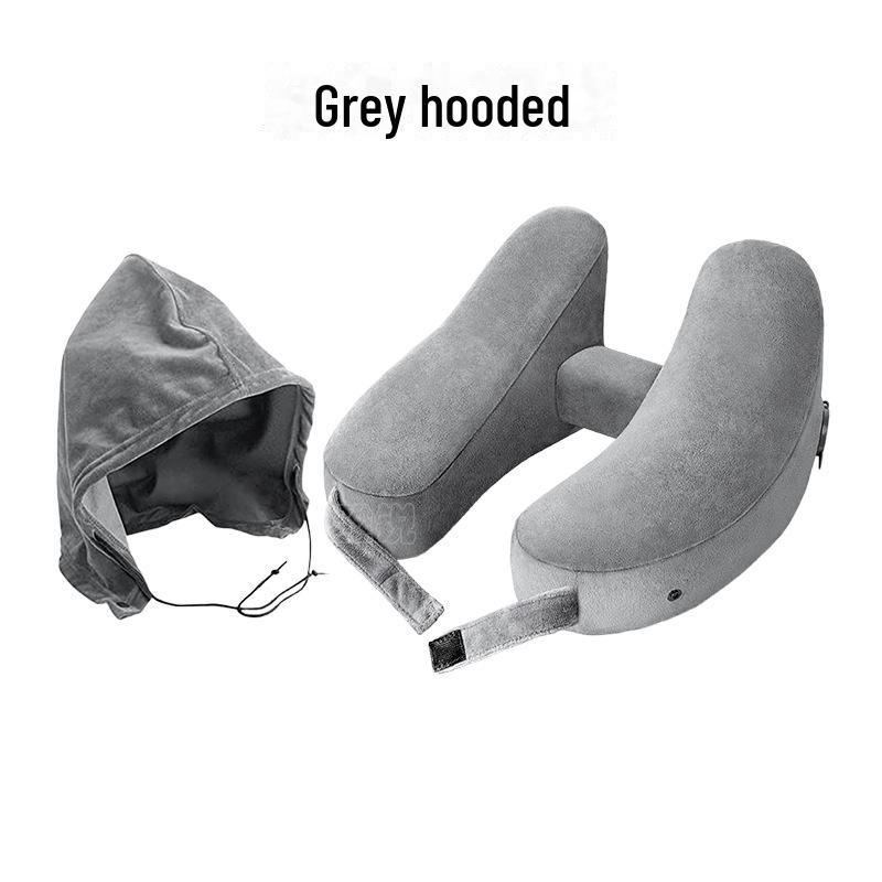 H-Shaped Inflatable Travel Neck Pillow - Portable for Airplane & Train Journeys