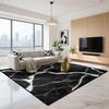 Luxusní koberec z černého mramoru pro obývací pokoj Moderní dekorace Salonek Koberce pro velkou plochu Krátký samet Ložnice Noční podložka na podlahu Měkký