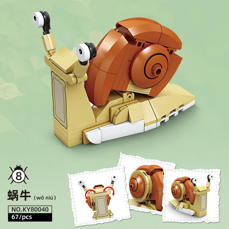 City Creativity Animal Insect Bees Dragonflies Ants Mantis Ladybugs Snails Model Building Blocks Bricks Toys For Gift