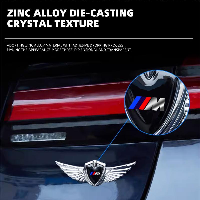 3D Wings Metal Shield Logo Metal Sticker Decorate Car Accessories For BMW M E34 E36 E60 E90 E46 E39 E70 F10 F20 F30 X5 X6 X1